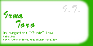 irma toro business card
